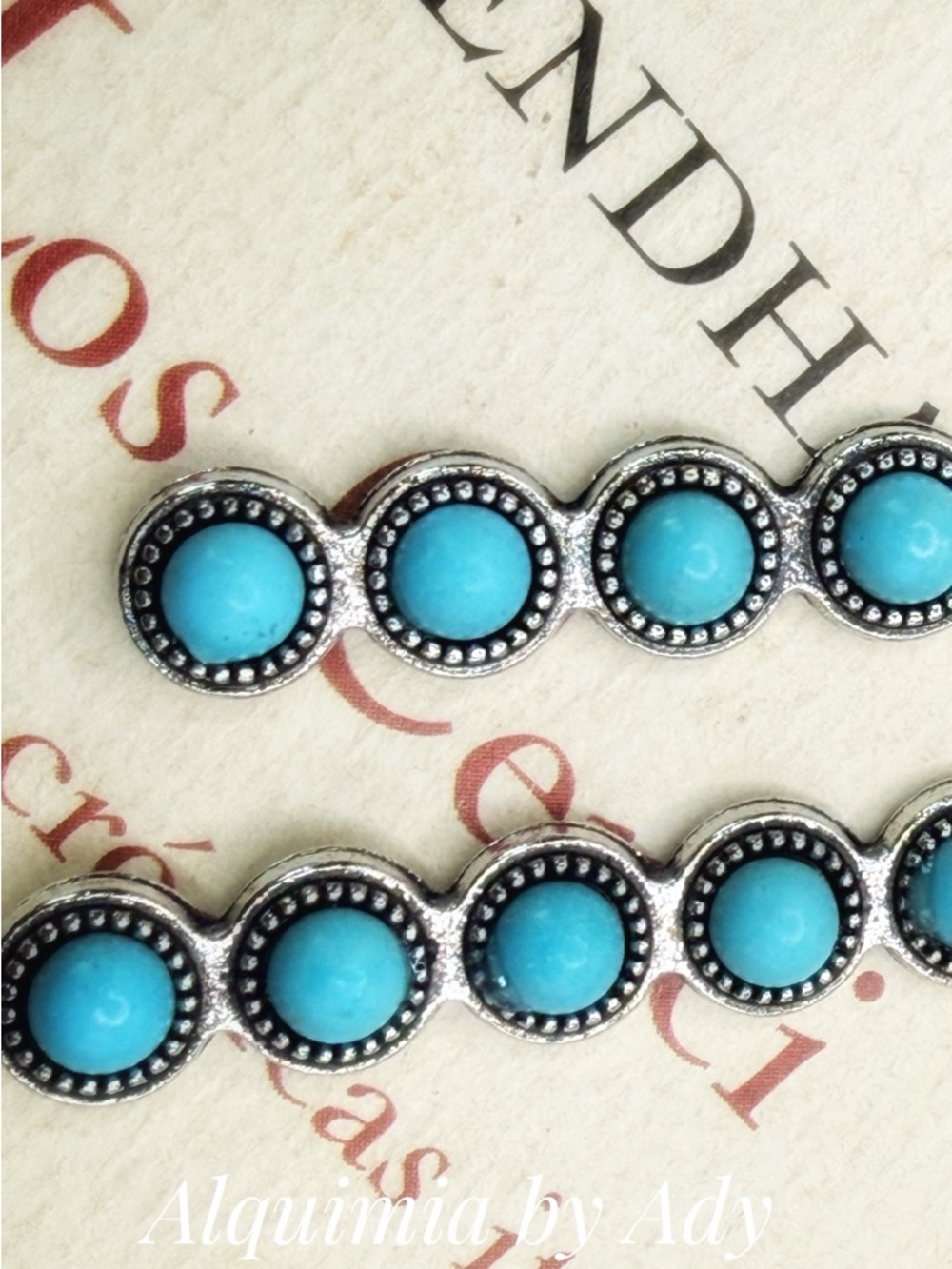 DUSTERS + Long Turquoise Bead Drop Earrings - Picture 2 of 2